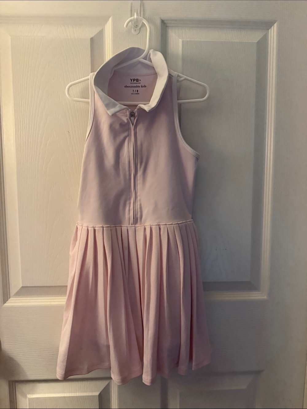 abercrombie kids Light Pink Sleeveless Zip-Front Collar Dress